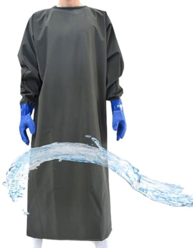 hxoity Unisex Waterproof Apron PVC Coated Water and Oil Resistant Sleeves Aprons with Long-Sleeved Gloves for Dishwashing, Lab Work, Butcher (Size : 1.25M)
