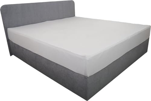 my-waterbed Boxlook Optik Wasserbett in grau komplett inkl. Kopfteil/direkt Lieferbar (Beruhigung: 35% = 7-9 Sek. Bewegung, 200x220cm)