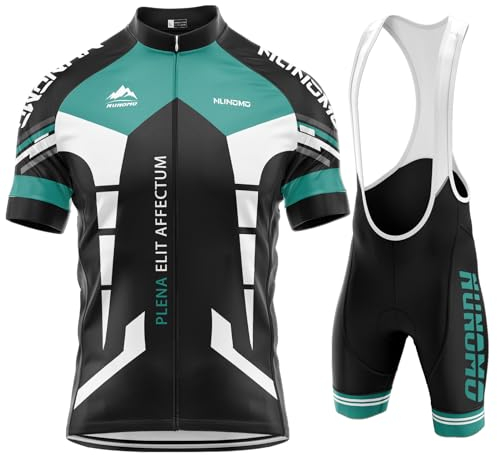 Herren Radtrikot Set Kurzarm mit 9D Sitzpolster für MTB Rennrad Fahrrad Jersey + Bib Shorts Radsportanzug Bib Atmungsaktiv Schnell Trocknend für Radfahren MTB Jogging (TYPE-10,XL)