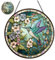 Buntglas Kolibri Kolibri Sonnenfänger 20x 20 cm Doppelseitiger Acryl Buntglas Kolibri Fenster Sonnenfänger Mit Kette Zum Aufhängen Und Saugnapf. Hängende Kolibri Dekoration