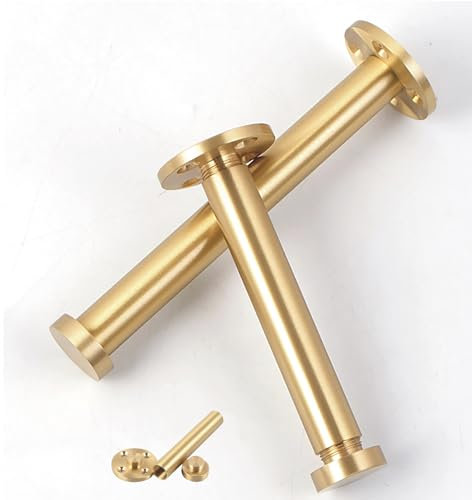 SGSKEIEY Modern Brass Furniture Legs, Round, 100mm, 2pcs-Gold, Sofa, Desk, Countertop, Wardrobe, TV Stand, Cabinet, Table, Couch, Ottoman, Cupboard