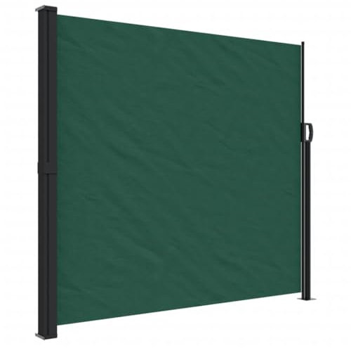 vidaXL Seitenmarkise, Sichtschutz Ausziehbar, Windschutz Sonnenschutz für Garten Balkon Terrasse, Seitenrollo Seitenwandmarkise, Dunkelgrün 180x500cm