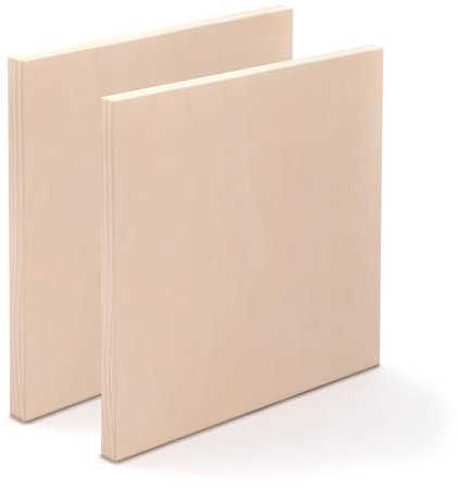 2x FOND DE PEINTURE EN BOIS 50x50 cm | Bois de bouleau naturel | Profondeur 3,8 cm | Tableau de peinture, fond de peinture en bois, toile en bois de bouleau, cadre pour peindre, artisanat de bricolage