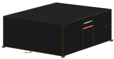 HEIMUNI Gartenmöbel Abdeckung 200x200x90cm Wasserdicht Loungesofa Abdeckung Gartentisch Abdeckplane Tisch Abdeckplane Gartentisch Schutzhülle für Gartenmöbel, Loungemöbel, Rattanmöbel, 420D Oxford