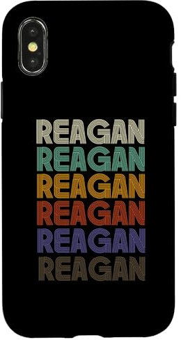 Coque pour iPhone X/XS REAGAN Stylet rétro vintage des années 90