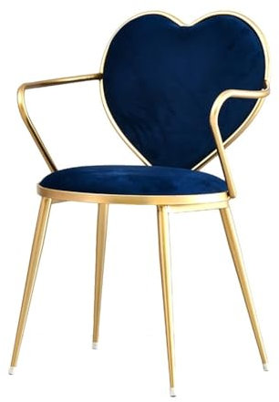 Samt-Make-up-Stuhl mit Metallrahmen, Rückenlehne, Stuhl für Make-up-Räume, Hellblau