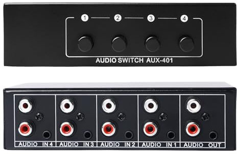 Commutateur Audio Stéréo Bidirectionnel, Répartiteur Audio Stéréo 3,5 Mm + RCA L/R 4 en 1, Sélecteur Audio Stéréo Bidirectionnel, Séparateur Audio De Canaux Audio, Boîte De Sélection Audio