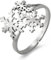 LIKGREAT Schneeflocken Ring Winter Eis Einstellbare Größe Ringe für Frauen Edelstahl Weihnachtsschmuck (Silber, Anpassbar)