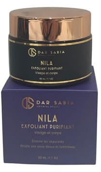 Nila Gesichtsmaske, Peeling, Gesichtsmaske, Nila, Pulver, Bio, reine Gesichtsmaske, für Damen und Herren, Nila, Blau, Gesicht, Körper, Peeling, Anti-Flecken, Braun, vegan, Flasche mit UV-Schutz, 50 ml