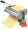 Arendo - Manuelle Nudelmaschine Edelstahl, Pastamaker, Pastamaschine, verschiedene Stärken, manuell, Duplexvorsatz für Tagliolini Spaghetti Fettuccine Tagliatelle 2mm und 6 mm - Silber