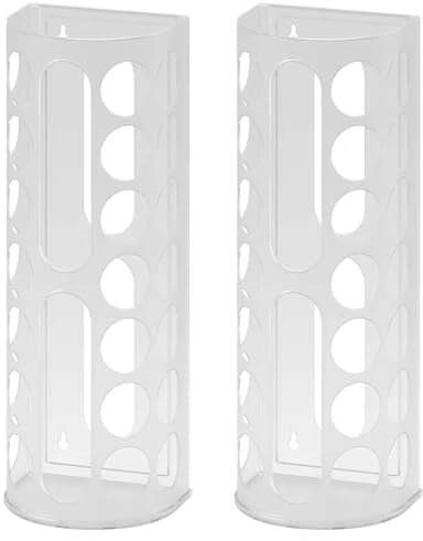 Plastic Bag Dispenser – White Wall-Mounted Storage Organizer (58 x 51 x 1 cm) for Grocery, Shopping & Reusable Bags (2)