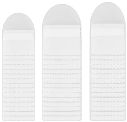 ONEBO 45 Pieces Pocket Coins Sleeves Holders, Clear Coin Pouch, 3 Sizes, Clear PVC Pockets Coin, Reusable, Small Collection Holder for Coins, Jewelry, Small Items Storage