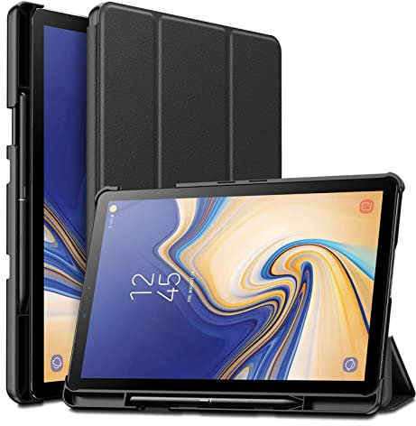Ticfox Funda para tablet compatible con Samsung Galaxy Tab S4 2018, 10,5 pulgadas, resistente a los golpes, compatible con despertar/dormir automáticamente (negro)