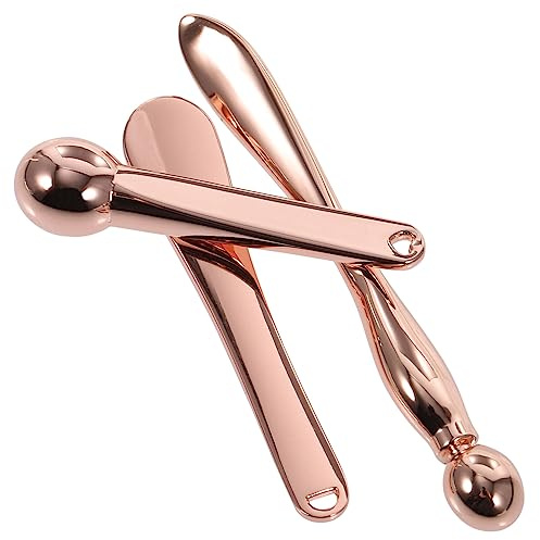 Cucchiaio Beauty per Contorno Occhi 3 Pezzi in Lega di Zinco Oro | Formato Compatto Portatile, per Makeup e Borsa, Accessorio Donna e Ragazza Colore Casuale
