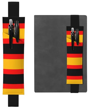 WXXWXD Bedruckter elastischer Stifthalter mit Deutschland-Flagge – Schulanfang, Lesezeichen, Geschenke für Besties, Kinder und Lehrer