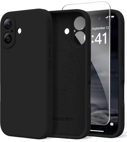 SuydanBox Magnetic for iPhone 17 Case, Compatible with MagSafe, [Full Camera Protection][Screen Protector] Silicone Shockproof Protective Phone Case for iPhone 17 6.3, Black