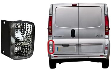 NONSTOP AUTO Left Rear Bumper Reverse Light Lamp Compatible with Renault Trafic Vauxhall Vivaro Nissan Primastar 2001-2014 - UK Passenger Side (Nearside) White Lens - Replaces 4412788