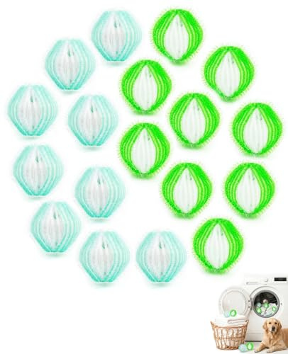 FunnAura 18Pcs Washing Machine Hair Catcher, Reusable Washing Pet Fur Clothes Laundry Balls for Dog Cat Bedding