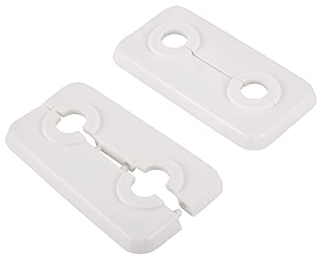 Sanitop-Wingenroth Doppel-Klapprosette für Heizungsrohre | 12 mm oder Typ 1/8 '' | 2er-Set | Rosette | Abdeckung für Heizungsrohre | Weiß | 27498 2