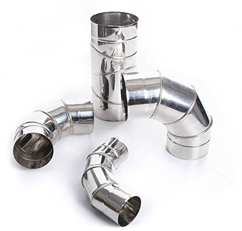 rg-vertrieb Edelstahl Bogen Ofenknie Kaminrohr Ofenbogen Knie Rohr Heizung Schornstein Sanierung 0-90° verstellbar (Ø 150mm)
