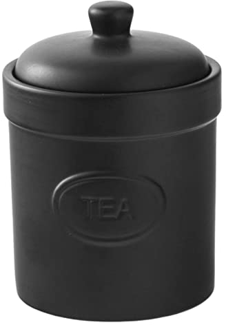BIA - Tea Canister - Matte Black - Matte Storage Jar - Stoneware Kitchen Storage - Kitchen Storage & Organisation - Available in White and Black