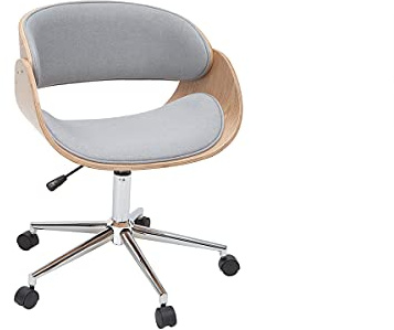 Miliboo Design-Bürostuhl Hellgrau/Helles Holz Bent