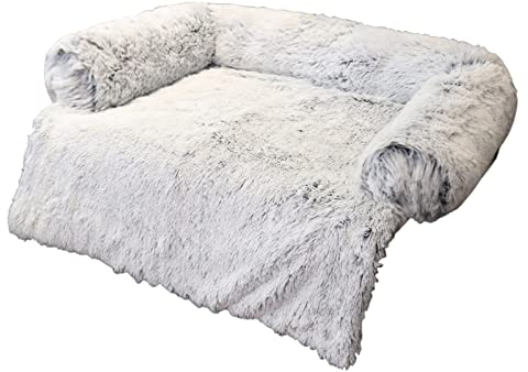 Dkings Hundedecke Couchkissen für Hunde und Katzen Plüsch Hundematte Klein Hundebett Hundesofa Wasserfeste Unterseite Sofaschutz Waschbar Kofferraumschutz (Weiß)
