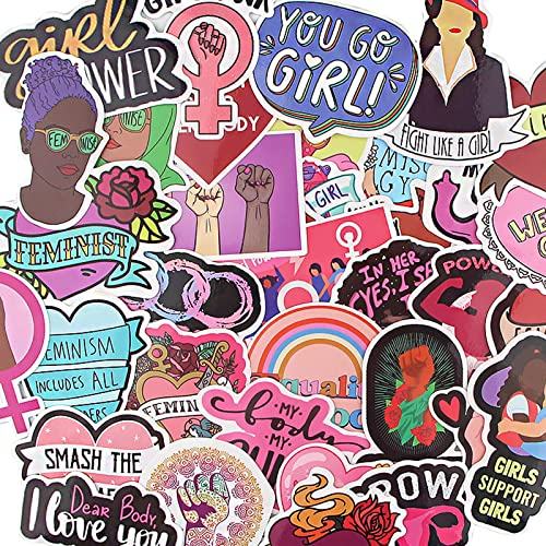 Aatpuss 35 Stück Girl Power Aufkleber, Feministische Aufkleber, Feministische Bewegung Wasserfeste Vinyl-Aufkleber, Für Laptops Helme Hüte Flaschen Autos Feministische Empowerment Aufkleber