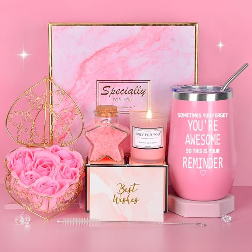 TOLOYE Coffret Cadeau Femme, Cadeau Anniversaire Femmes, Cadeau Fête des Meres, Idee Cadeau Femme Anniversaire, Cadeaux Anniversaire Original pour Femme Maman Soeur, Amis (Rose)