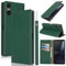 Cavor Phone Case compatible with Sony Xperia 10 VI Case with Strap,Genuine Leather Flip Wallet Case,[3 Card Holder][Magnetic][RFID-Blocking] Protective Case Cover - Dark Green