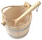 Kit de sauna 9,9'' Seau de sauna en bois avec doublure en plastique et louche Baril renforcé pour sauna avec poignée épaisse pour salle de bain de sauna Kit de sauna Accessoires de sauna Baril Seau en