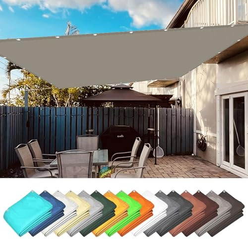 Sun Sail Shades Rectangular 0.9 x 10 m 98% UV Block with Free Rope Right Angle Garden Canopy with Fixing Kit Customizable for Pergola Party, Taupe