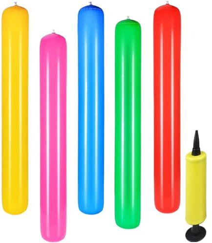 5 Pièces Frite Piscine Gonflables, 90/105cm Nouilles de Piscine Gonflables Colorés, Bâtons de Natation Flotteur, de Piscin Flottants en PVC pour Enfant Adultes, pour Natation ou Sports Aquatiqu