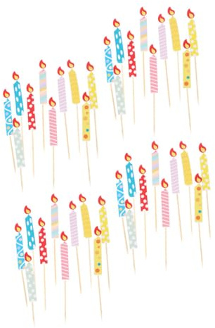 40 Stück Geburtstagskerzen Requisite aus Papier für Kuchen Party