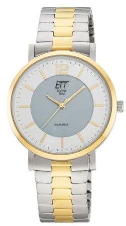ETT Eco Tech Time Solar Herren Uhr Analog mit Edelstahlgehäuse