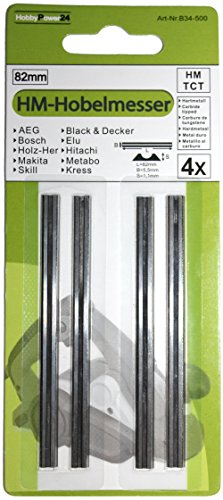 4 Stück HM Hartmetall Wendemesser/Hobelmesser für Black&Decker Hobel B&D Elektrohobel BD713 / DN KW D1 711/730 / 735 E