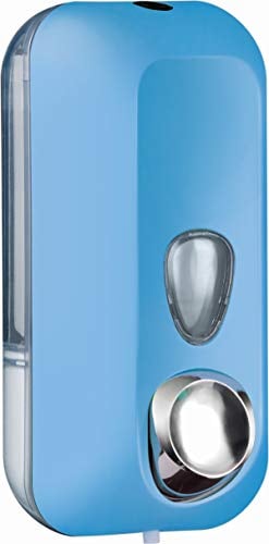 Seifenspender Blau zur Wandmontage - für 550ml Handseife frei nachfüllbar mit Sichtfenster