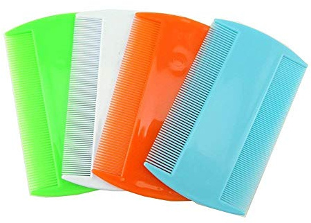 Siganorpy 4 Pack Flea Lice Combs Grooming Fine Tooth Hair Dandruff Combs Double Sided Health Remedies Repellent Ticks Dogs Cats