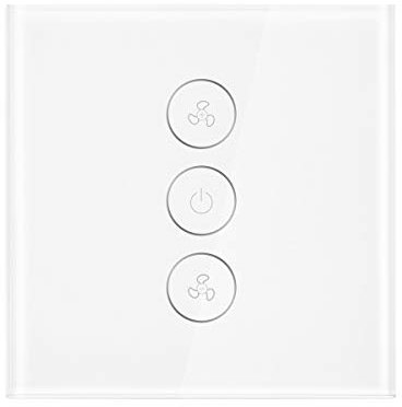 ALLOMN Interruptor de Ventilador WiFi, Controlador de Velocidad del Ventilador Ventilador Minutero Compatible con la Aplicación de Inicio Alexa de Google Control Remoto de voz, Velocidad Ajustable