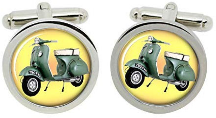 Gift Shop Vespa Roller Manschettenknöpfe in Chrom Kiste