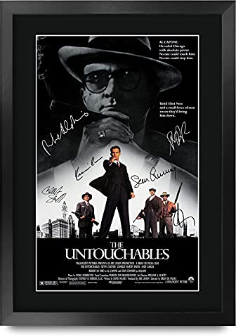 HWC Trading The Untouchables The Cast Robert De Niro Sean Connery Geschenke Printed Poster Autogramm Bild für Film-Memorabilia Fans - A3 Eingerahmt
