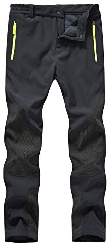 donhobo Damen Wanderhose Softshellhose Wasserdicht Winddicht Warm Fleece Gefüttert Trekkinghose Winter Outdoorhose Funktionshose (Schwarz,XS)