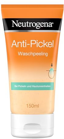 Neutrogena Anti-Pickel Waschpeeling (150 ml), sanftes Anti Pickel Peeling mit 2% Salicylsäure (BHA), klärende & mattierende Gesichtsreinigung, verfeinert das Hautbild und hilft Pickel zu beseitigen