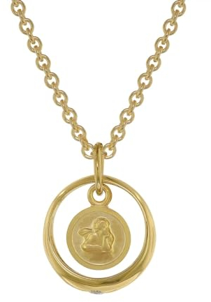 trendor Halskette mit Amor-Taufring Gold auf Silber 75954-42 42 cm