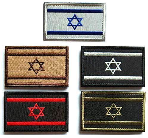 Antrix 5 Stück The State of Israel Israelite Flagge Patch Hook and Loop Tactical Militär Israel Armee Uniform Embleme Juden Jüdischer Davidstern Israel Patches für Rucksäcke Kappen Hüte - Israel