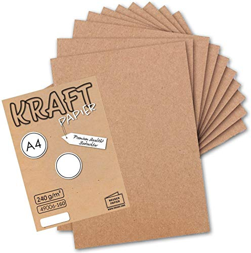 25x Vintage Kraftpapier in Rosa - DIN A4 21 x 29,7 cm - 210 x 297 mm - 225 g/m² natur Recycling-Papier, ökologisch Bastel-Karton Einzel-Karte - UmWelt by GUSTAV NEUSER