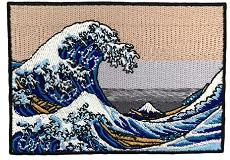 Urbanski Patch The Great Wave off Kanagawa zum Aufbügeln 7 x 10 cm | Aufnäher Applikation Bügelbild
