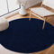 SANAT Kurzflor Teppich Wohnzimmer - Uni Modern Teppiche fürs Schlafzimmer, Arbeitszimmer, Büro, Flur, Kinderzimmer und Küche - Marine, 200 cm Rund
