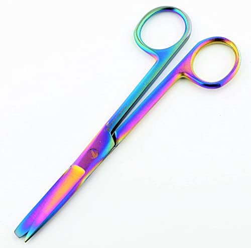 Ciseaux de pansement multicolores DS14-Multi 14 cm pour infirmières, étudiants, bandages, vétérinaires (émoussés pointus)