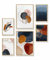 Heimlich® Premium Poster Set mit Bilderrahmen Holz Eiche | 2 x DIN A3 & 4 x DIN A4 - ca. 30x42 & 21x30 | Stilvolle Poster Collagen mit passenden Bilder als Wanddeko » Abstrakt Aquarell Gold I «